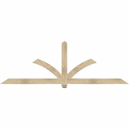 Ekena Millwork Redmond Rough Sawn Timber Gable Bracket, Douglas Fir, 96"W x 32"H x 4"D x 4"F, 8/12 Pitch GBW096X32X0404RED00RDF